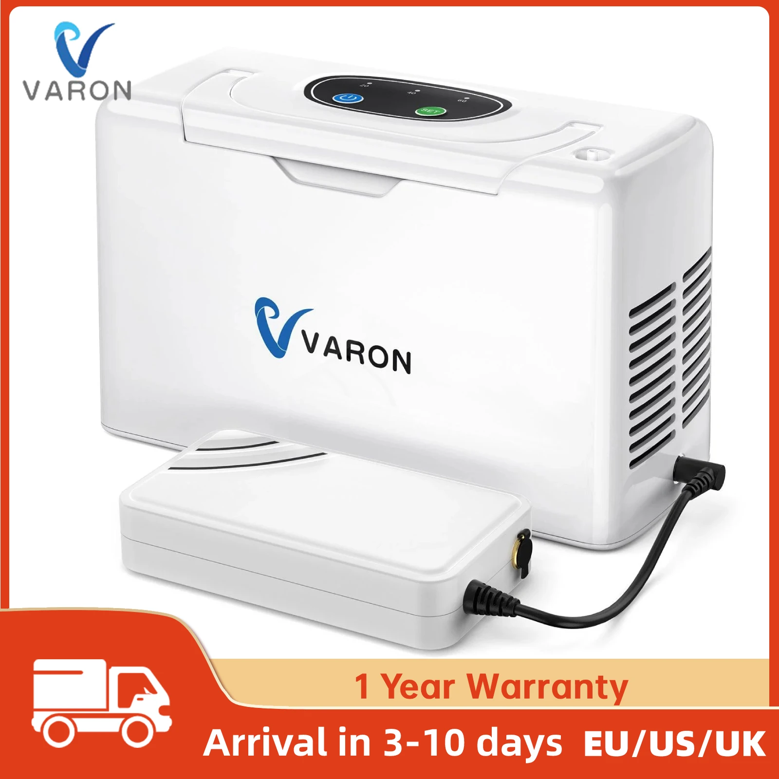 

VARON NT-05 Oxy-gen Portable Concentr 3L/min 30%-35% Oxy-gen Machine with Battery and Bags Oxy-gen Concentration Pulse