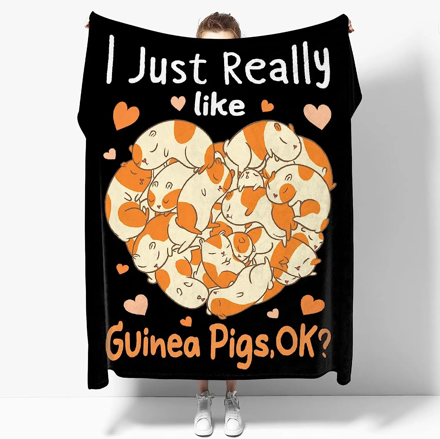 Guinea Pig Blanket Gift Lightweight Throws -I Just Really Like Guinea Pigs Ok-Plush Cute Animals Fish Decor Kids Quilt