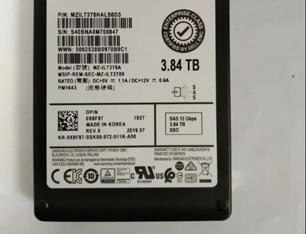 

For PM1643 0X8F87 MZ-ILT3T8A 3.84TB SAS SSD storage Solid-state drive