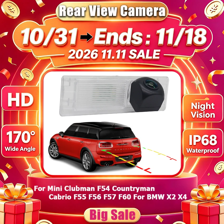 CVBS AHD Reverse Rear View Camera For Mini Clubman F54 Countryman Cabrio F55 F56 F57 F60 For BMW X2 X4 Night Vision Fisheye Lens