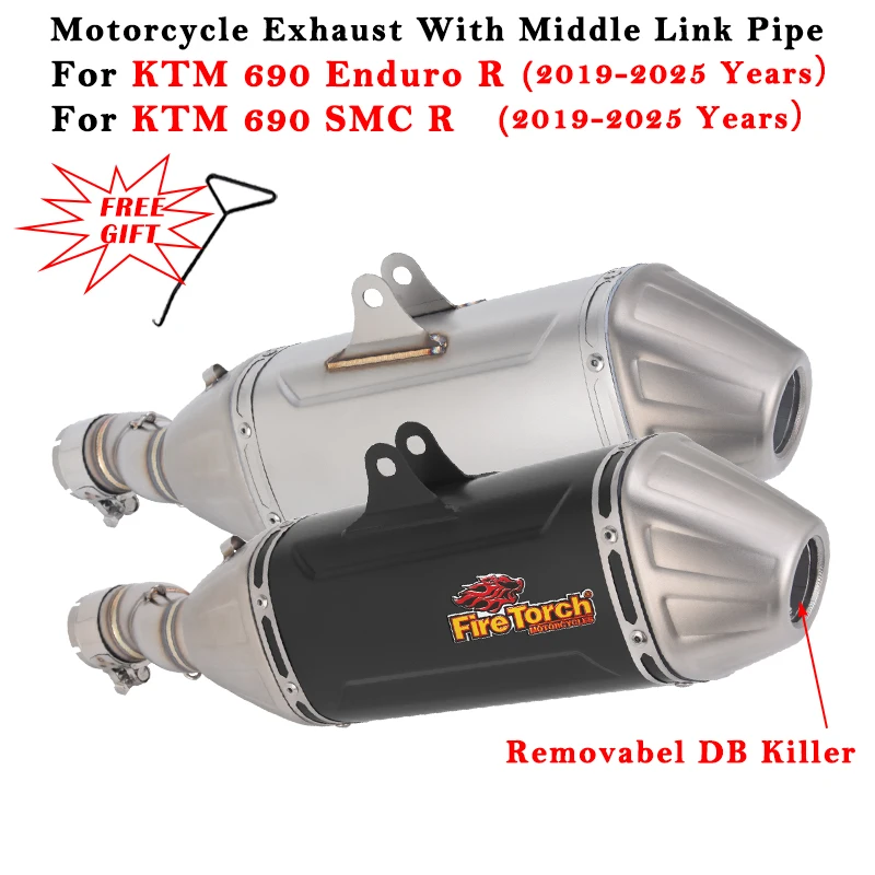 For KTM 690 Enduro SMC R 2019 - 2023 2024 2025 Motorcycle Exhaust Escape System Modified Muffler With Middle Link Pipe DB Killer