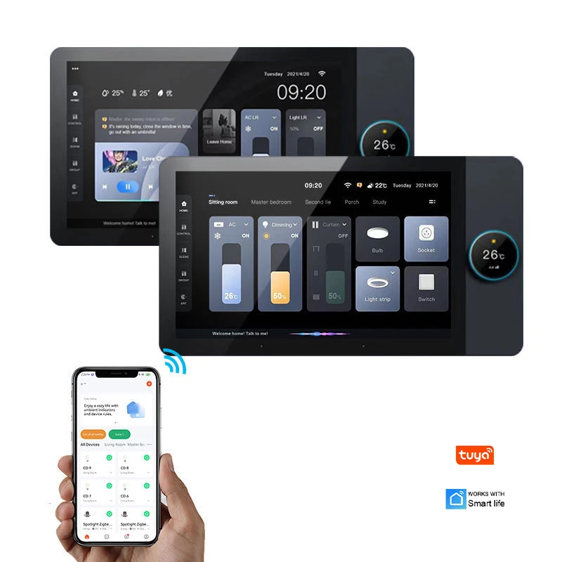 Panel de control central para hogar inteligente TUYA, controlador de música ZIGBEE Gateway integrado, audio bluetooth, amplificador de pared, sistema Android