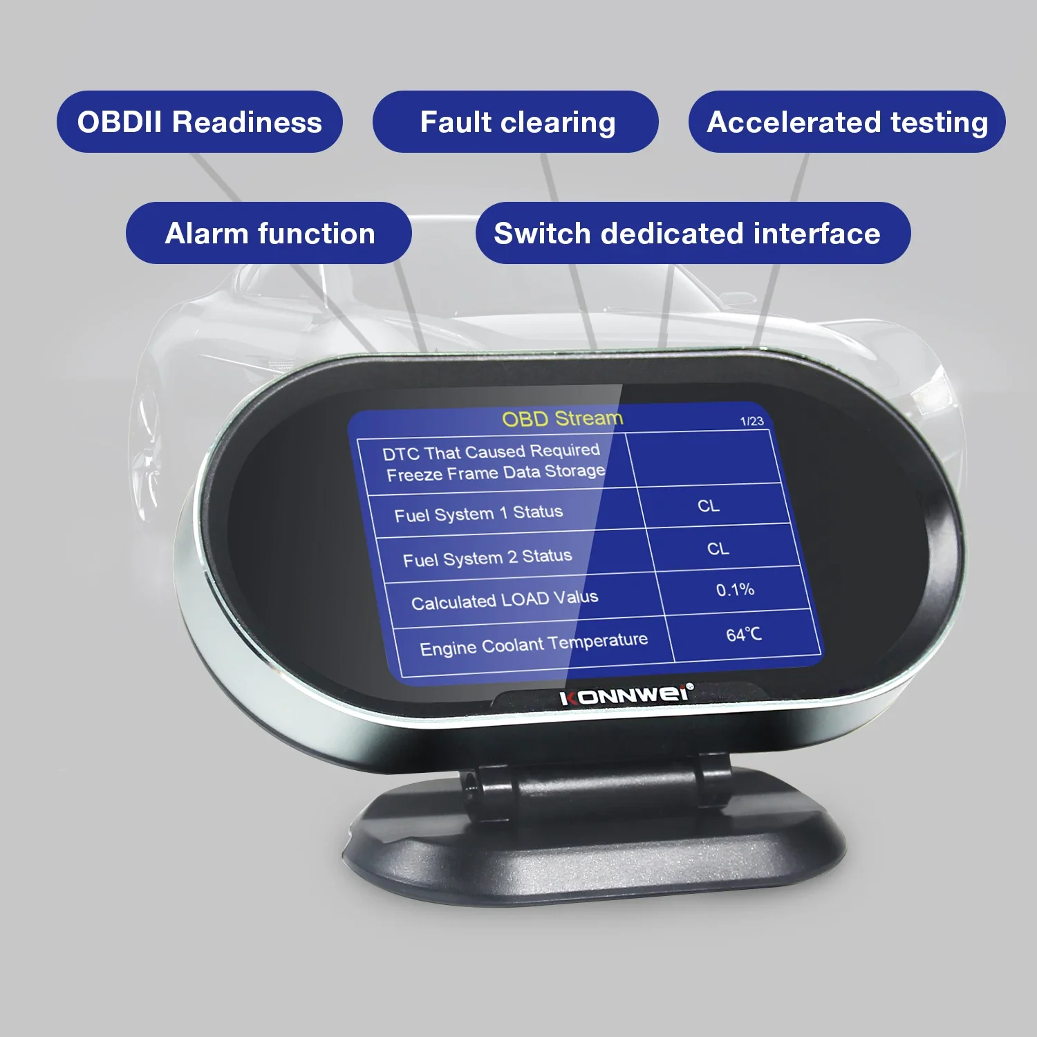 KONNWEI  KW206 OBD2 On-Board Computer Auto Car Digital Computer OBD 2 Scanner Fuel Consumption Water Temperature Gauge Display