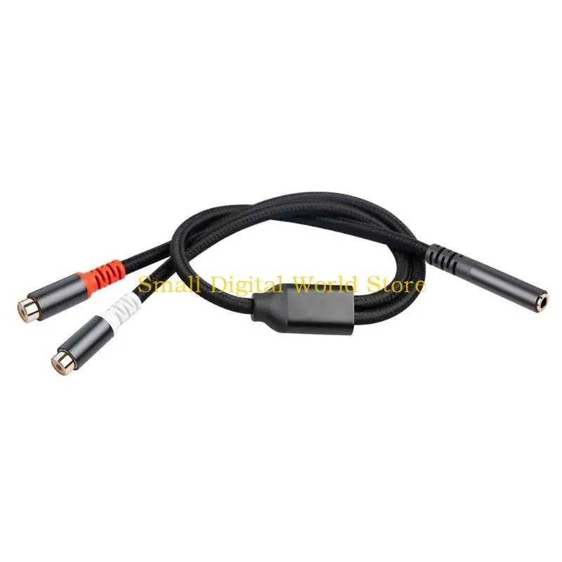 77UB 30cm Music Adapter Cable With 2 phono Female To 3.5mm Female For Sound Systems