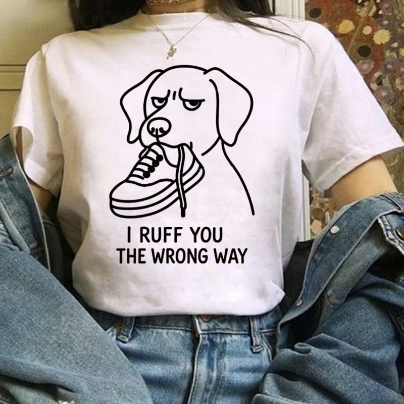 

Fun Animal Pattern Print Girl Retro T-Shirt Summer Top Short Sleeved Print O-Neck Basic Versatile Fashion Women's White T-Shirt