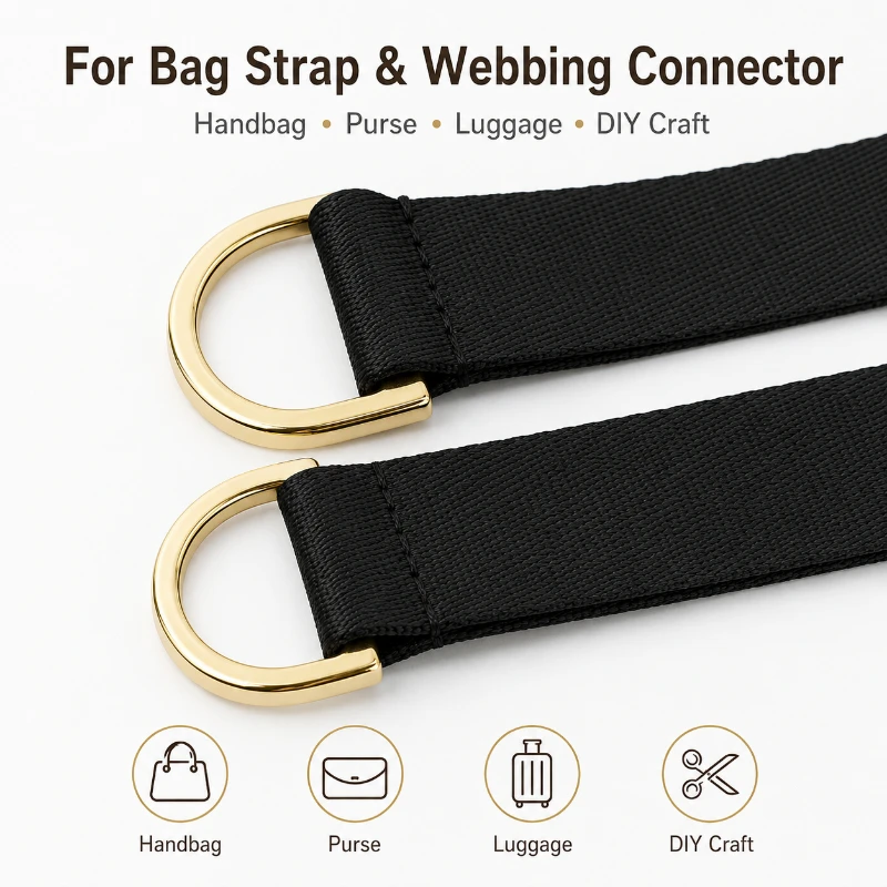 

10Pcs Metal D Ring Strap Buckle 10-38mm U Shape Bag Connect Loop Hook for Webbing Belt Purse Handbag Clasp DIY Craft Accessories