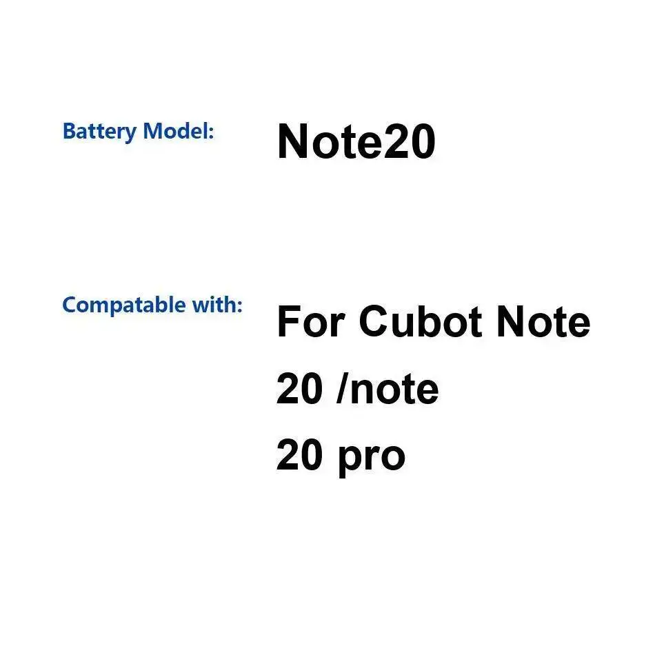 

Сменный аккумулятор для мобильного телефона Note20 Premium емкостью 4200 мАч для Cubot Note 20 Pro