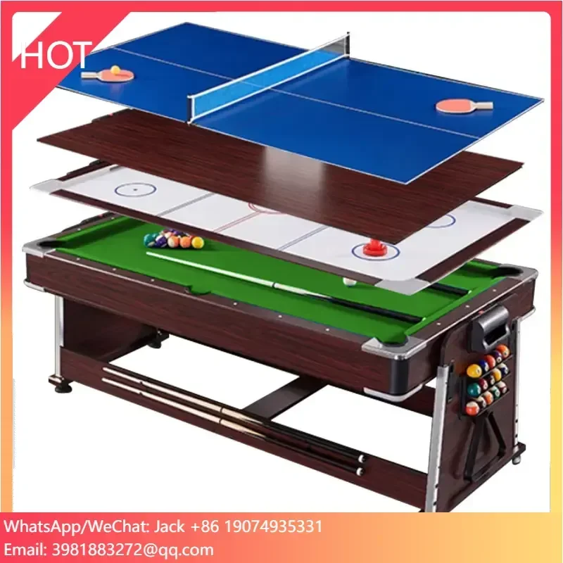 Atacado 4 em 1 mesa de jogo multi esporte combinação rotativa mesa interna com pernas de madeira maciça material de almofada mdf tamanho personalizado