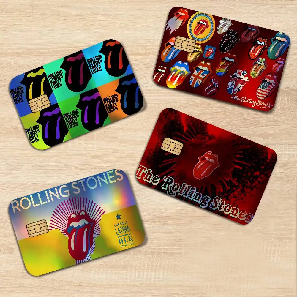 R-rolling S-stonesS Shiny Laser Bank Card Stickers Waterproof Self Adhesive DIY Ornament