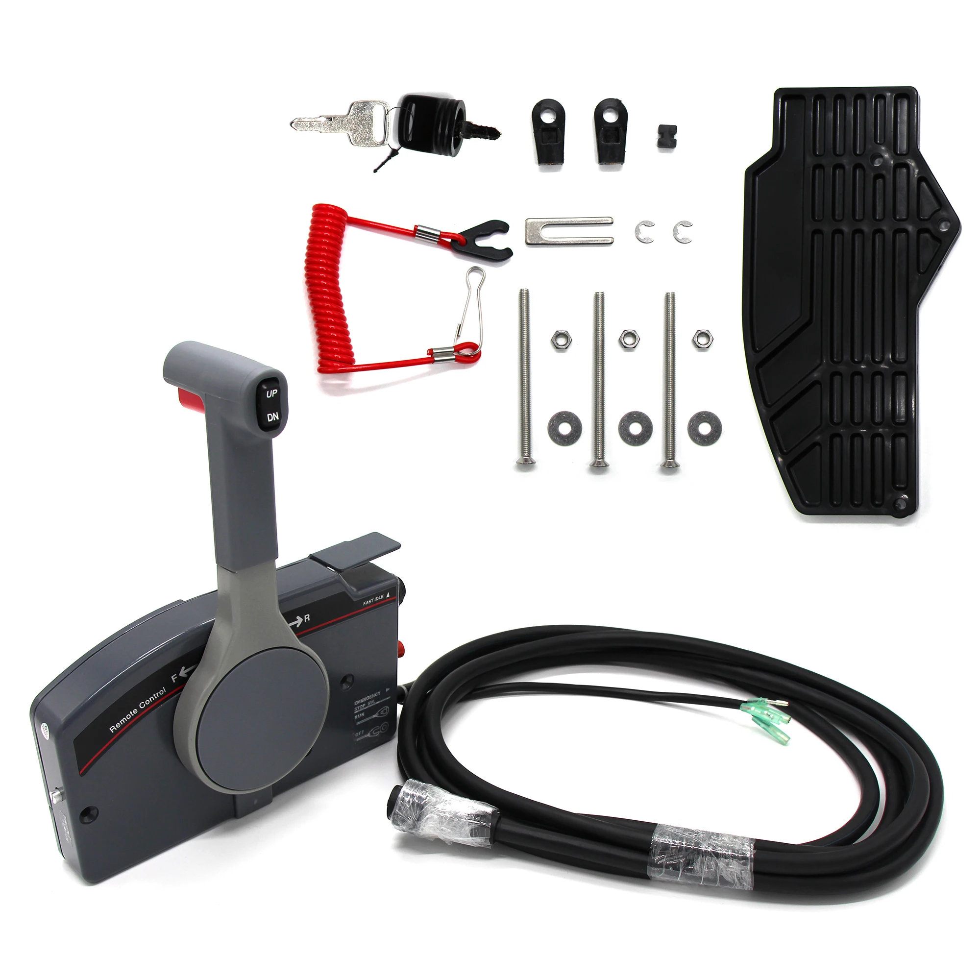 

Remote Control Box for YMH Outboard 703-48205 Right Side Mount 10 Pin 16 FT Pull Throttle Marine Outboard Remote Control