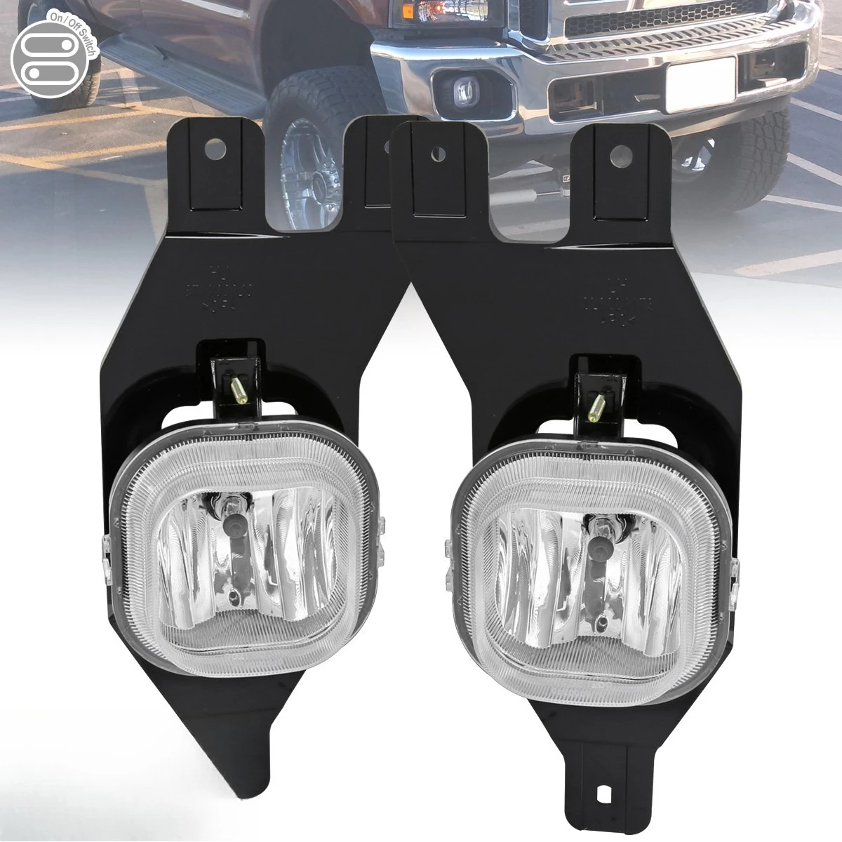 

Fog Lights Fits 1999-2004 F250 F350 SuperDuty 00-04 Excursion Clear Lamps+Switch