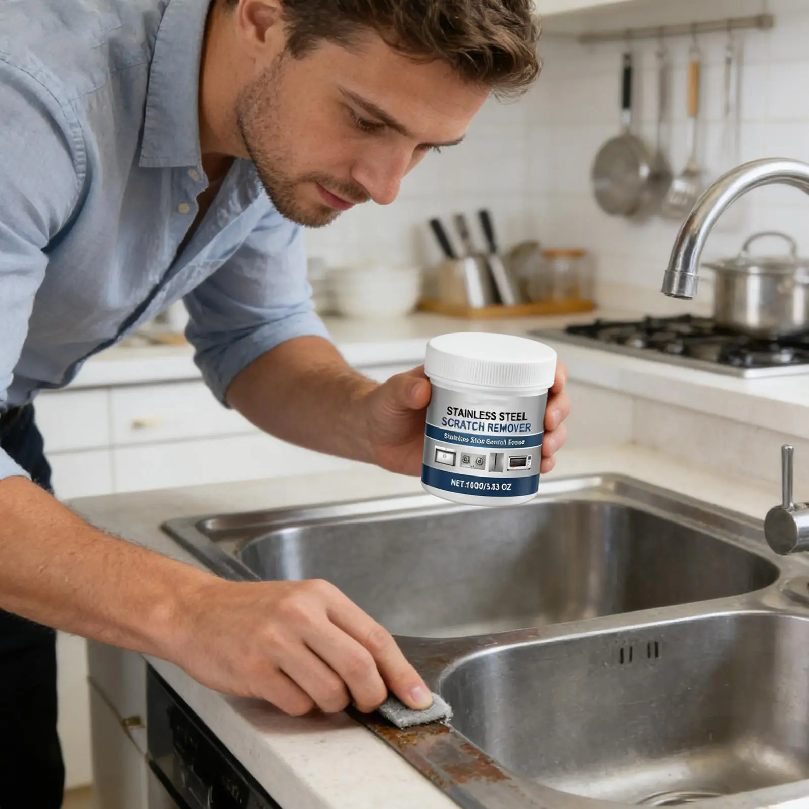 Stainless Kitchenware Cleaning Cream Pan Rust Removal Polishing Cream For Aluminum Stain Dirt Cleaner Sink Cleaner