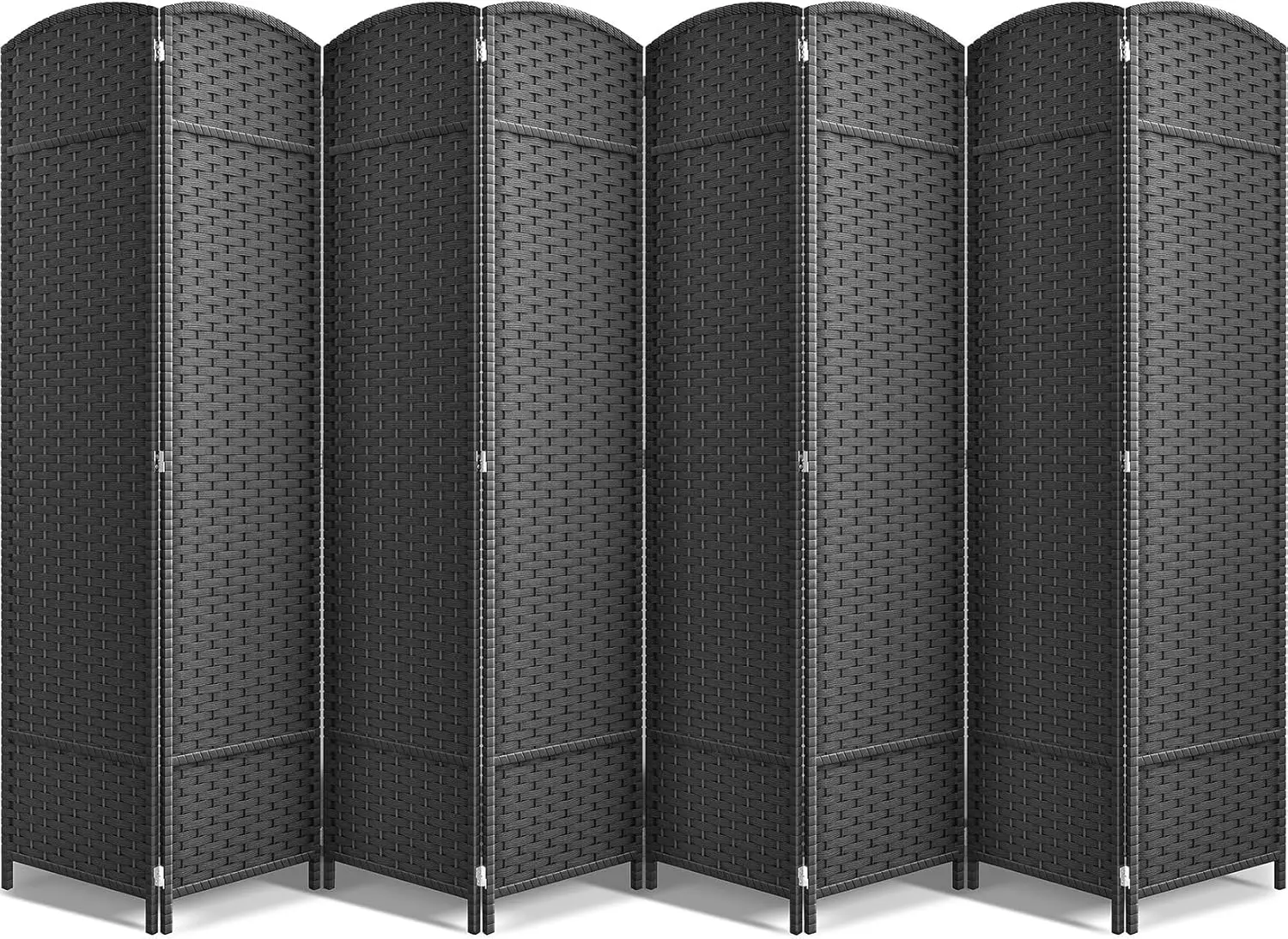 

8 Panel Room Divider 6 ft. Tall - Privacy Screen, Extra Wide Double Hinged Panels,Mesh Hand-Woven Design,Partition Room Dividers