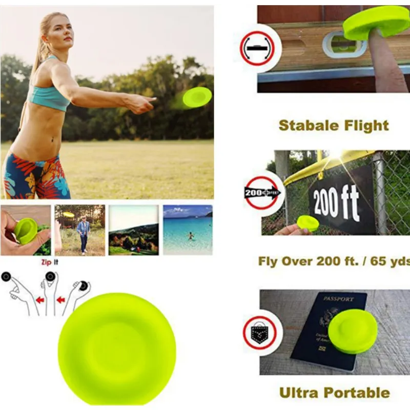 Mini Beach flying disk for outdoor sports silicone disc decompression toys to play beach entertainment toys  games for kids