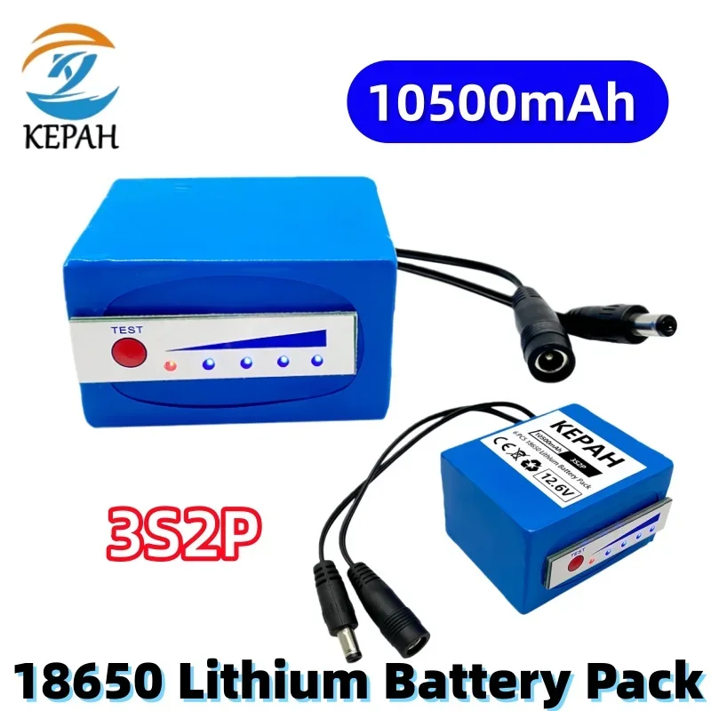 

Профессиональная литиевая батарея 3S2P 12.6V | 12V 10500mAh с индикатором заряда, оригинальная, для эхолота и рыболовной камеры