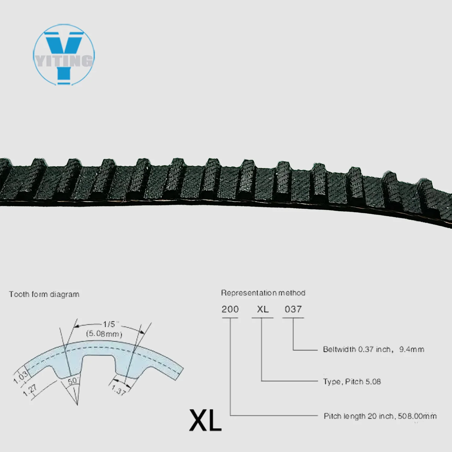 XL Timing Belt for XL Timing Pulley 200/202/204/206/208/210/212/214/216/218 Teeth Pitch 5.08mm Width Various Options Available