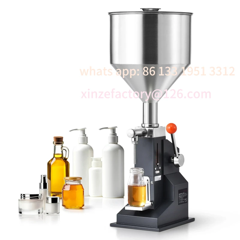

Customizable 5-50/100ml A03 Manual Paste Liquid Filling Machine Bottle Liquid Filler with Pedal for Water Juice Cosmeti