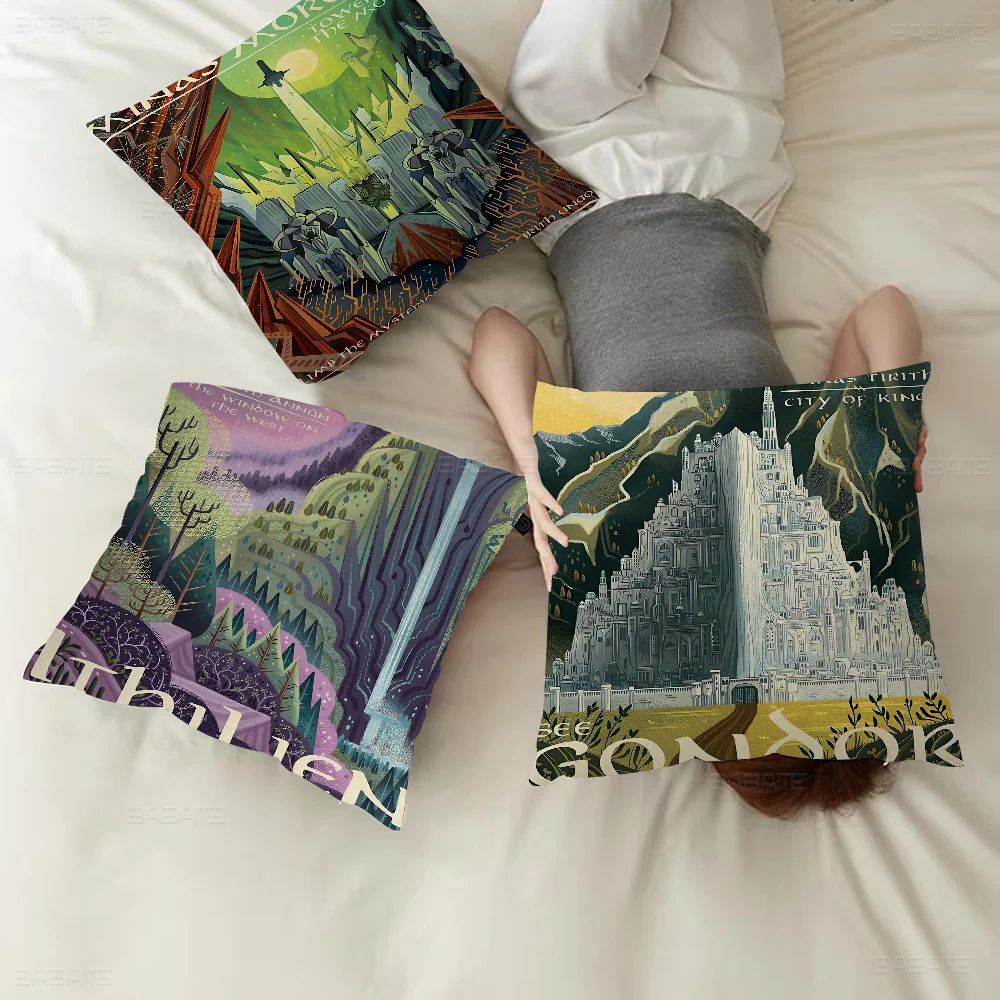 

Ring Art Travel Abstract Vintage Film Mordor Castle 45*45cm Cushion Cover Pillow Cover Decor Pillowcase Home For Pillow