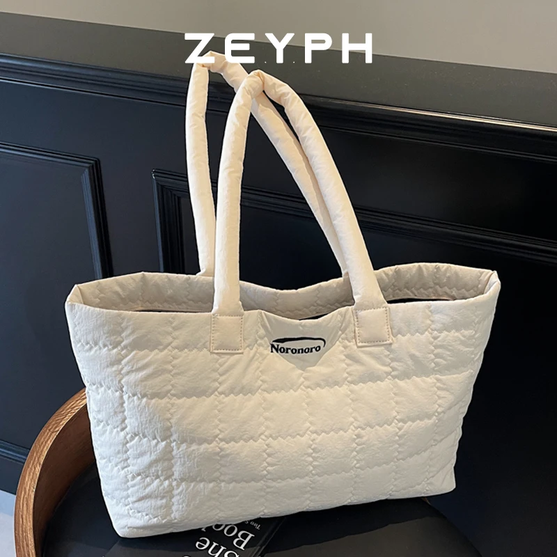 

Zeyph Fluffy Cloud Cotton Bag Style Large Simple Solid Colour Women s Four Season Shoulder Bag Tote