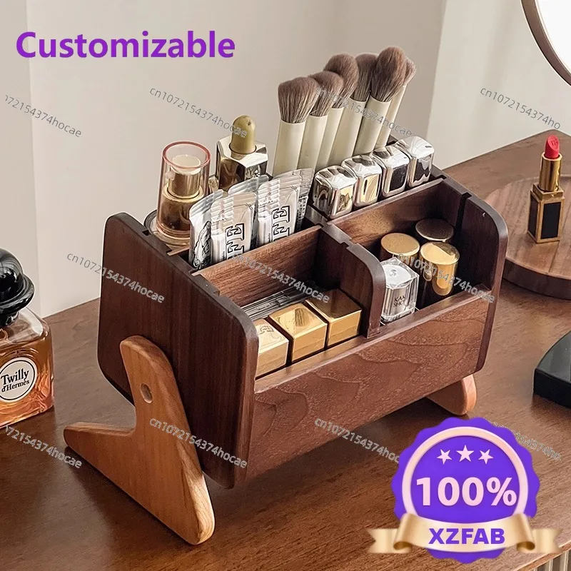 Factory Direct 2026 Top Scatola portaoggetti per cosmetici da tavolo Cosmetici in noce di grande capacità Scatola portaoggetti p