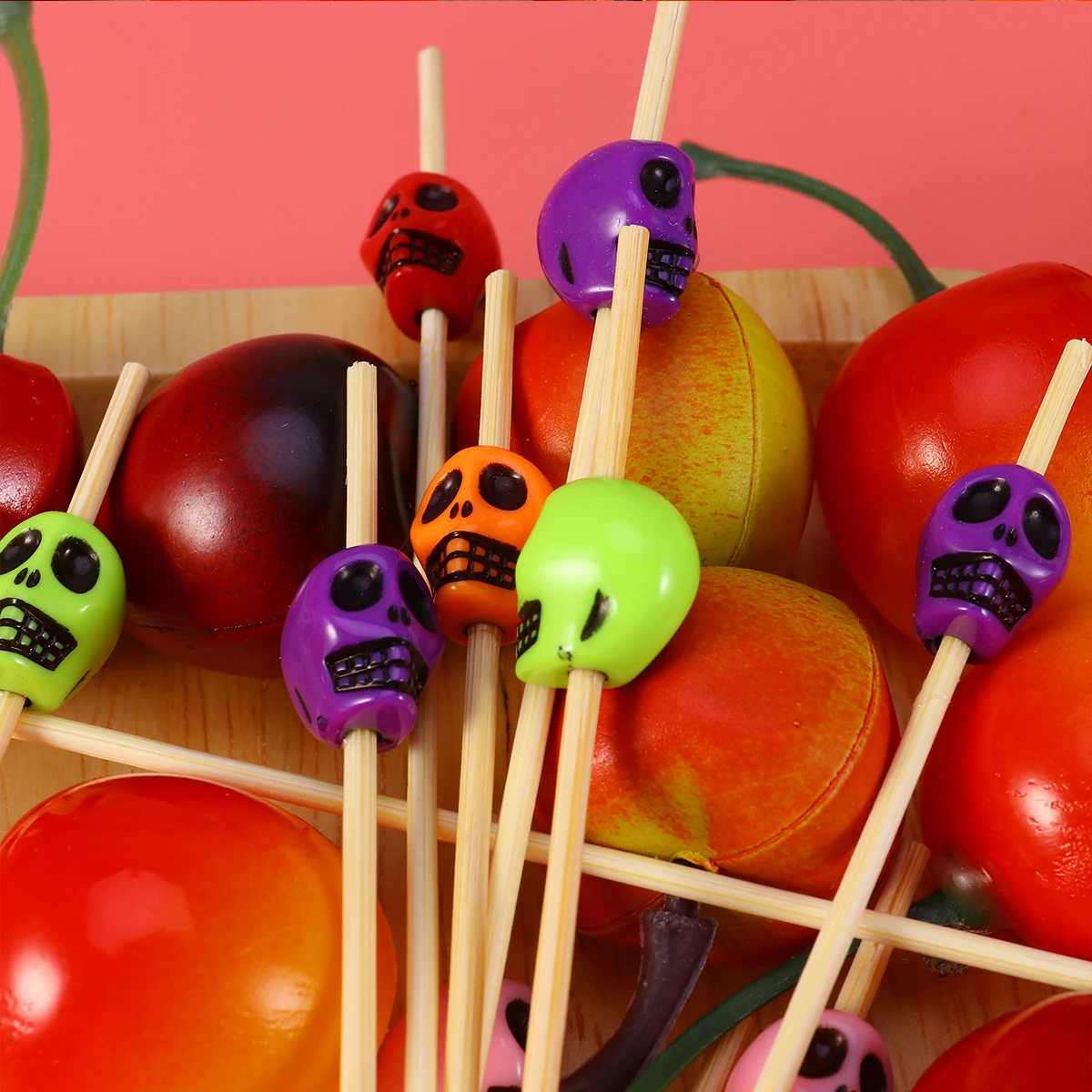 

100 Pcs Bamboo Fruit Picks Cocktail Sticks Disposable Party Supplies Elegant Handmade Creative Shapes Safe Sturdy Decorative