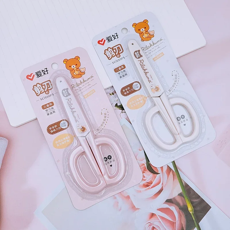 AIHAO SS002 Rilakkuma School Scissors Cute Kawaii DIY Diary Decorating Scissor Hand Craft Paper Kids Student Stationery