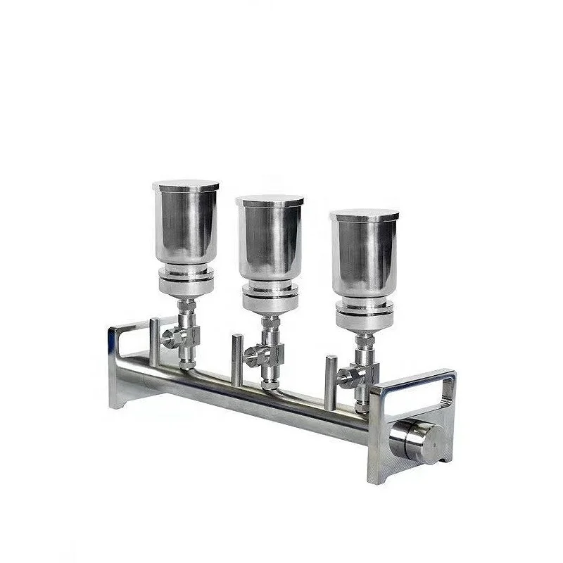 Lab 3-branch Autoclaved Manifolds Vacuum Filtration W/ Stainless Steel Funnel 300ml SS316L Three-unit Solvent Filtration Device