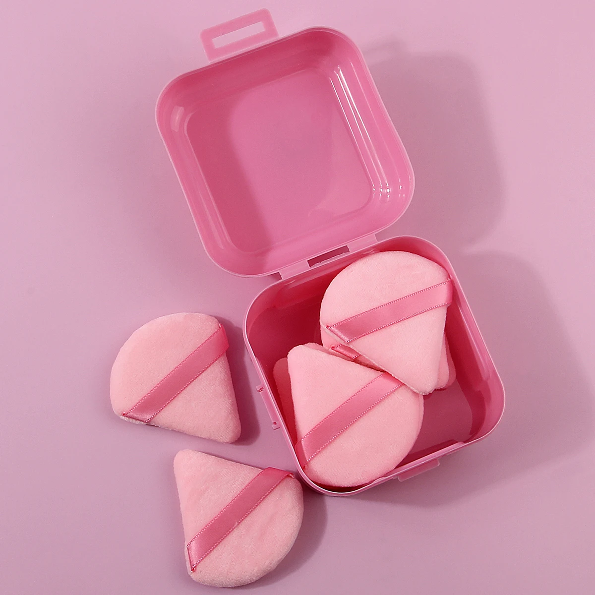 8個収納ボックスセット、超ソフトスポンジ三角パウダーパフ、ポータブルパウダーパフ、ソフトセッティングクッション、ドライ＆ウェット両用