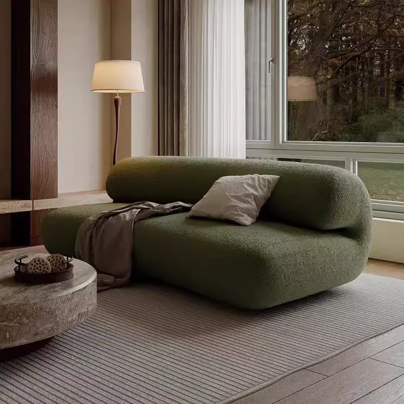 

Cream-Colored Curved Rectangular Sectional Sofa Sponge For Mall Guesthouse Office Clothing Store Beauty Salon Lounge Reception