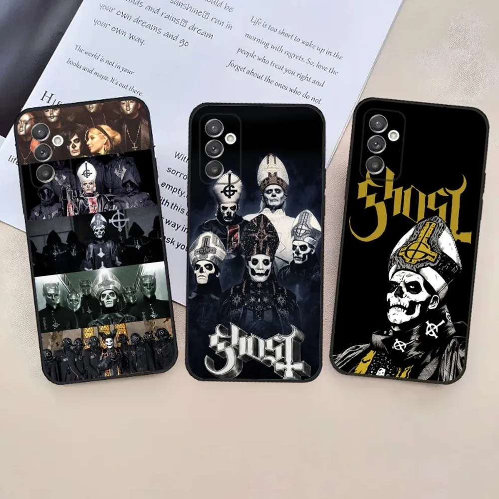 G-Ghost Heavy Metal Band Phone Case For Samsung S24,23,22,30,21,10,9,Ultra,Plus,Lite,FE,5G Black Soft Case