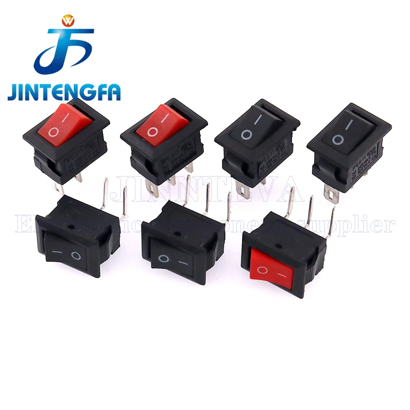 10PCS/Lot 10*15MM KCD11 Rocker Switch Mini Push Button Switch ON-OFF / ON-OFF-ON 2 Pins / 3 Pins 3A 250VAC / 6A 125VAC 10*15