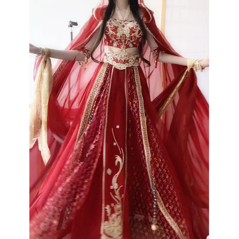 Princesa do deserto das mulheres Alien série vestido, indústria pesada Feeitian bordado, região oeste, fotografia, estilo chinês