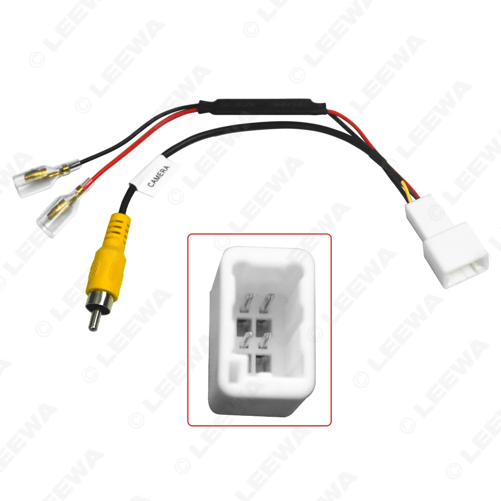 

LEEWA 10Pcs Car Parking Reverse Wire Adapter 4Pin Male Car Camera Video Plug RCA Cable For Mazda CX5/CX9
