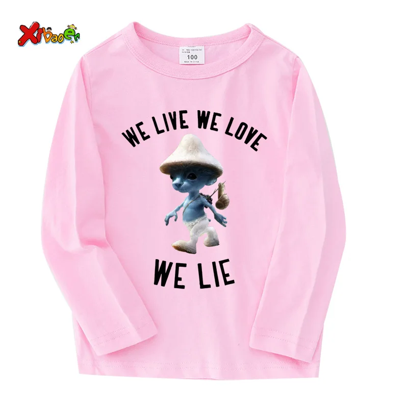 Kids Long Sleeve Shirts WE LIVE WE LOVE Boy T Shirts Children T-shirt Girls Clothes Clothing T Shirt 1 3 Year Girl Fashion Shirt