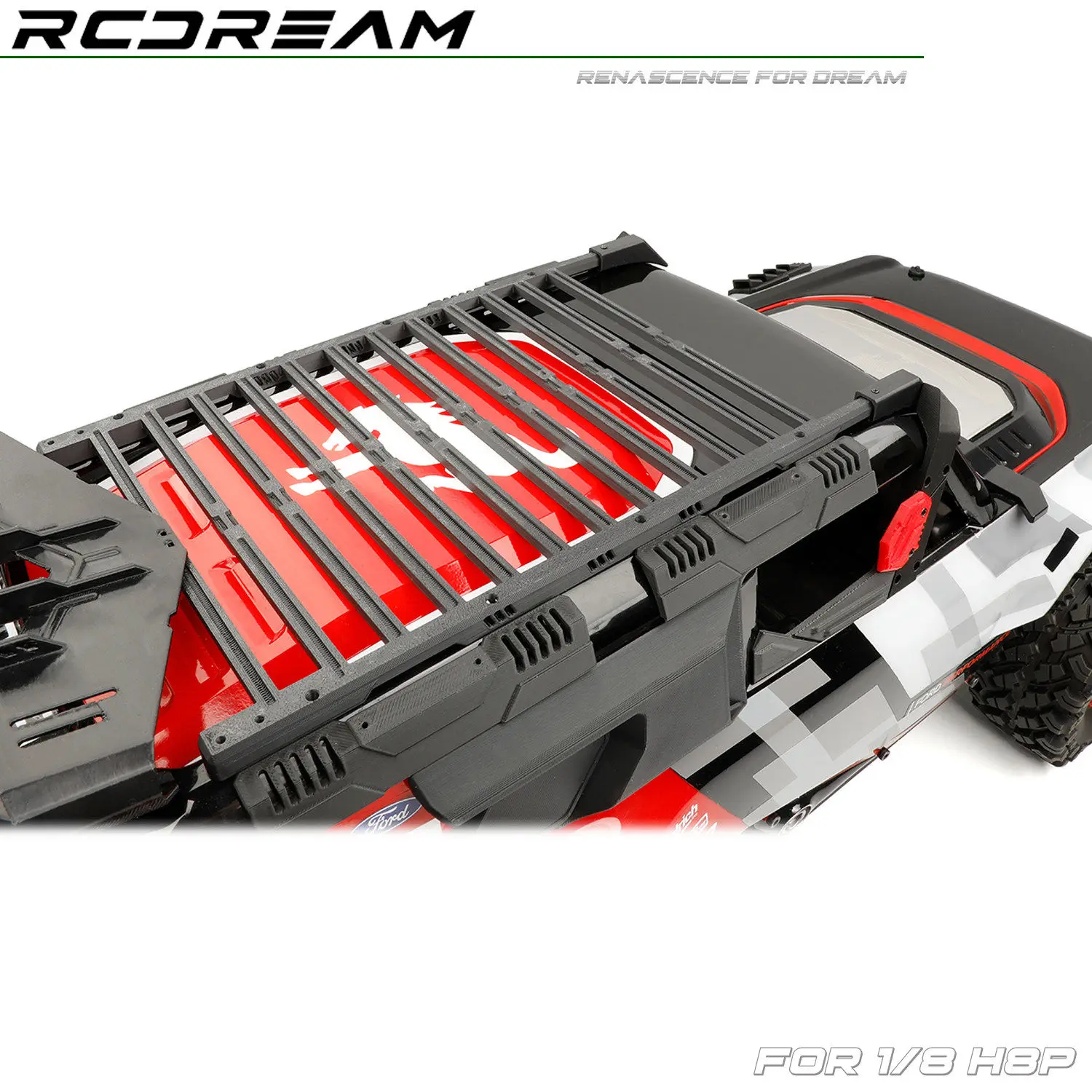 RCDream Roof Rack Front Mount Load Platform RC Crawler Upgrade Replacement Accessories For 1/8 MJX H8P Ford Bronco Body Shell