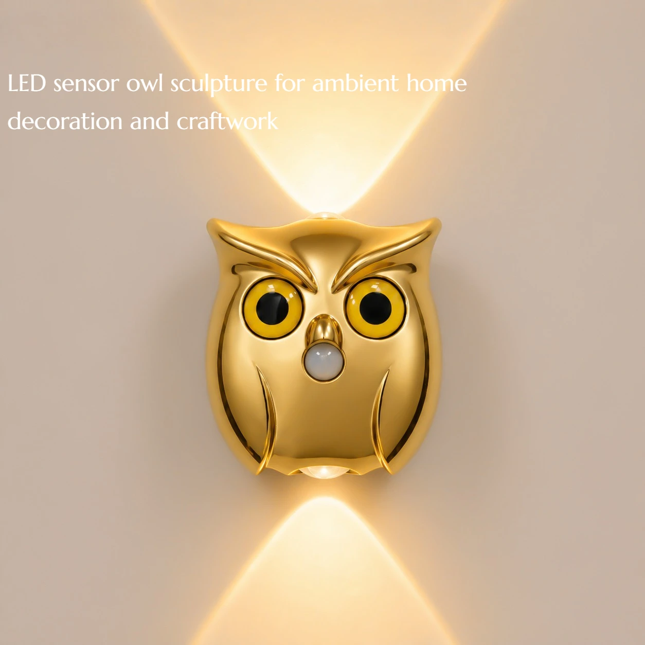 Creative Sensing Owl LED Charging Sculpture Three-color Changing Light Ambiance Home Decoration Craft  Birthday Gift