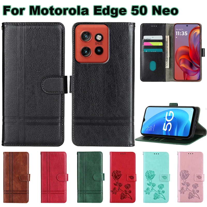 

Book Stand Wallet Case For Fundas Motorola Edge 50 Neo Coque Leather Phone Cover For Capinha De Celular Motorola Moto S50 чехол