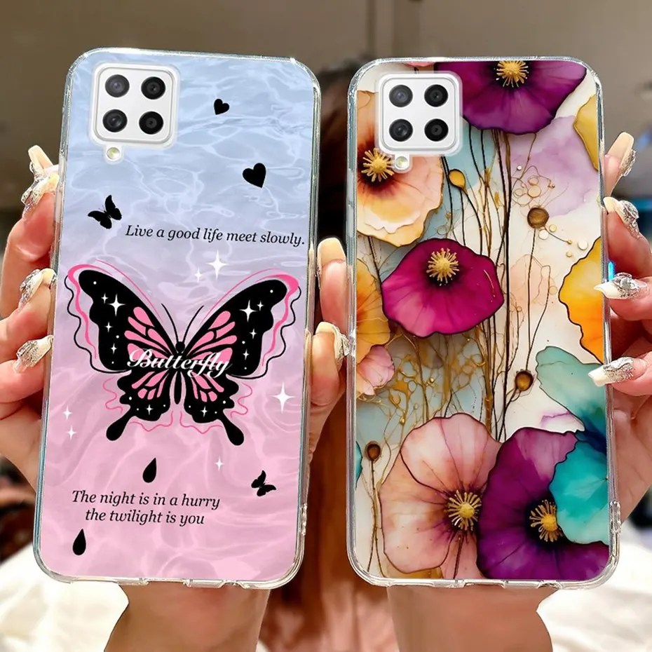 Cute Painting Phone Case For Samsung Galaxy A22 SM-A225F SM-A226B Soft Silicone TPU Back Cover For Samsung A22 4G 5G Bumpers
