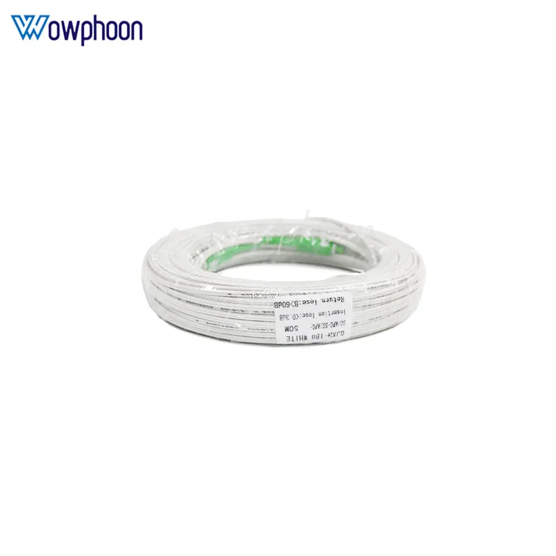 FTTH Drop Cable Patch Cord, SC/APC-SC/APC, 2 Steel Wire, 1 Core, Indoor, 50m, White, G657A, FTTH customized