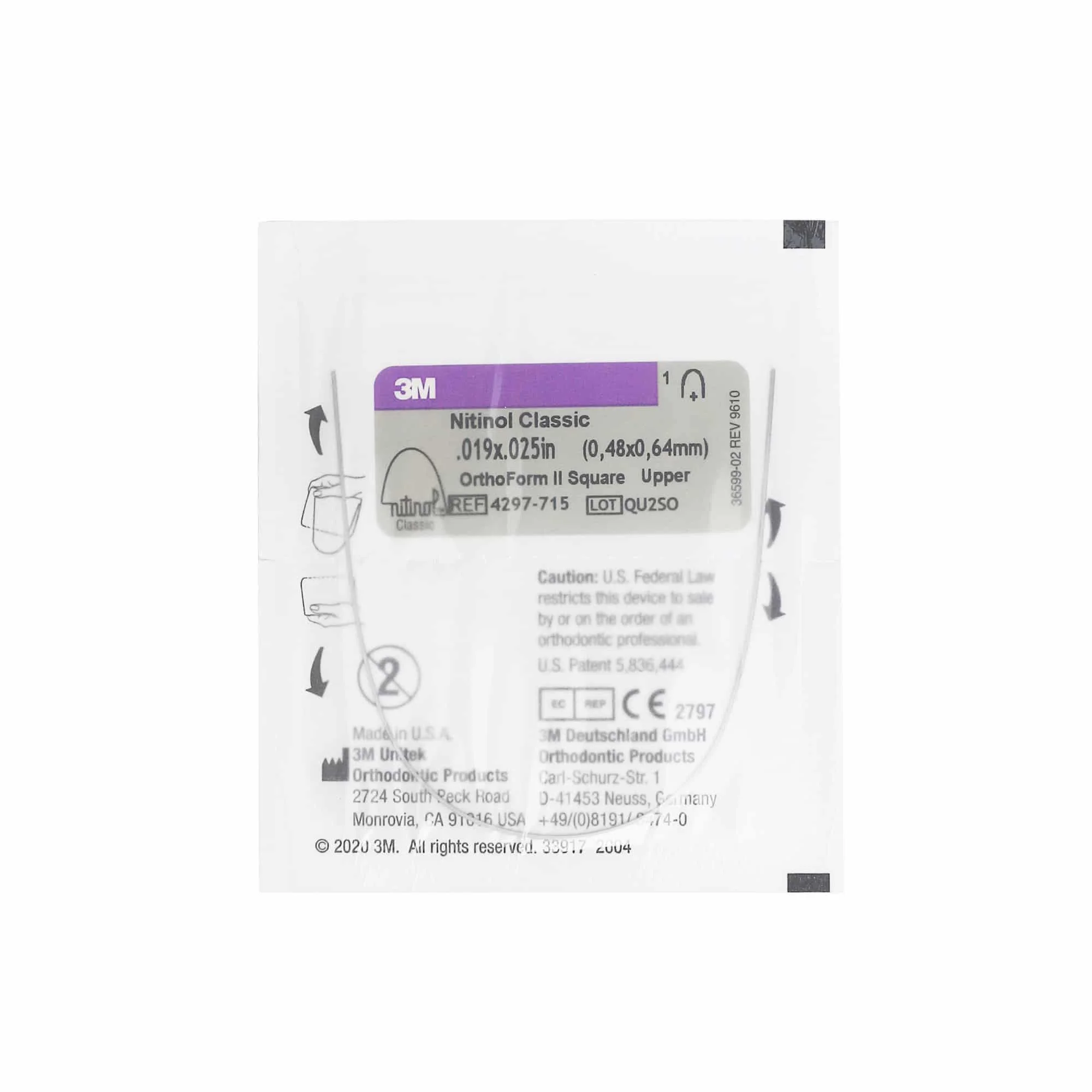 

10Pcs/Box 3M Unitek NiTi Standard Arch Wire/Orthodontic Wire, Rectangular Round Type, Maxillary/Mandibular 0.019X0.025