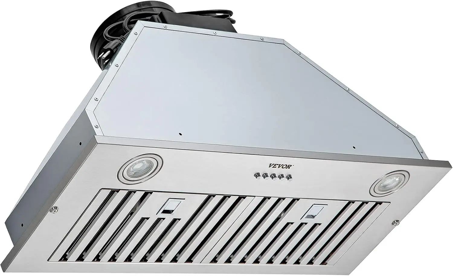 

Insert Range Hood, 800CFM 3-Speed, 30 Inch Stainless Steel Built-in Kitchen Vent with Push Button Control LED Lights Baffle Filt