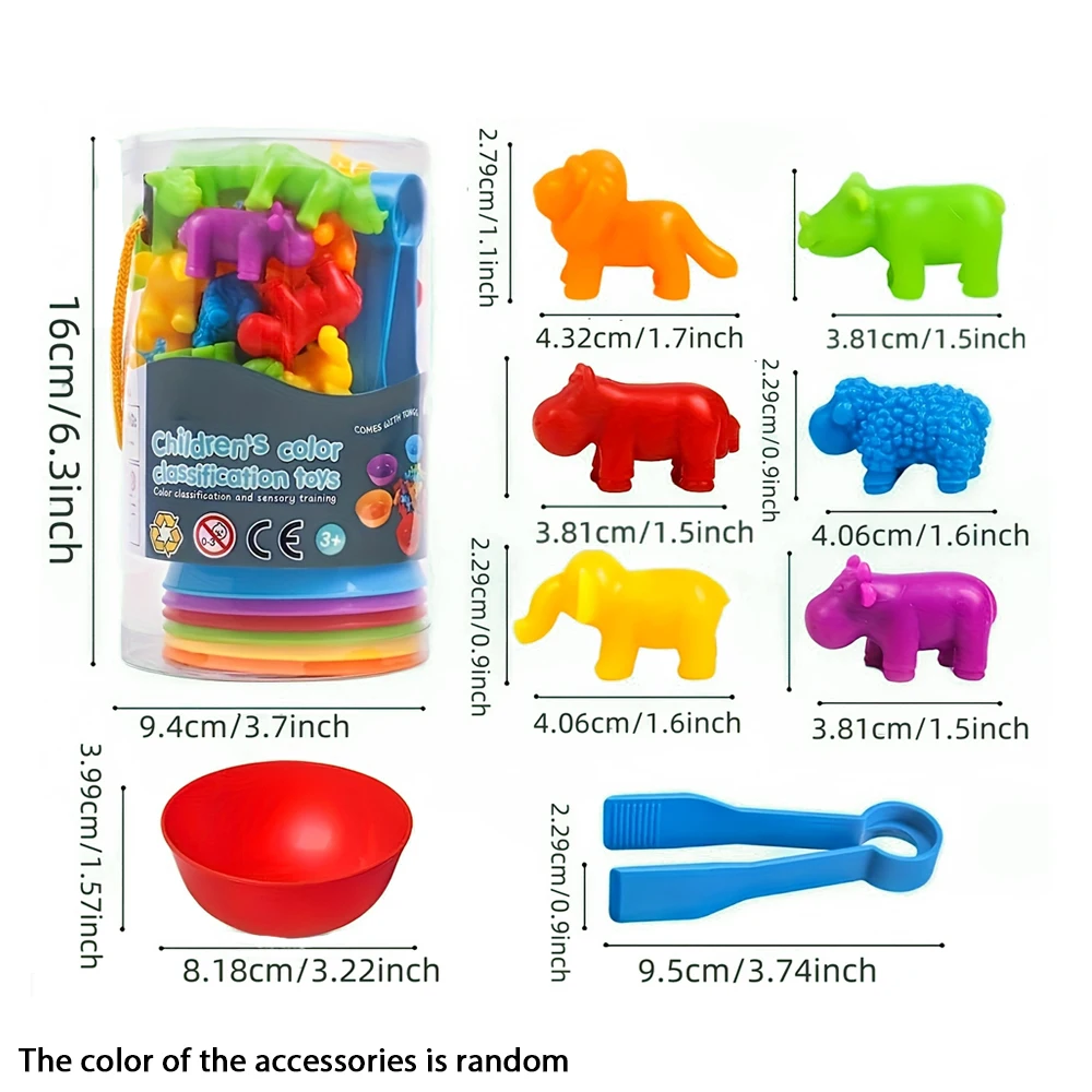 Zählendes Tierspielzeug, passendes Spiel mit Sortierschale, mathematische Farbklassifizierung, Geschenk, geeignet für Kinder ab 3 Jahren
