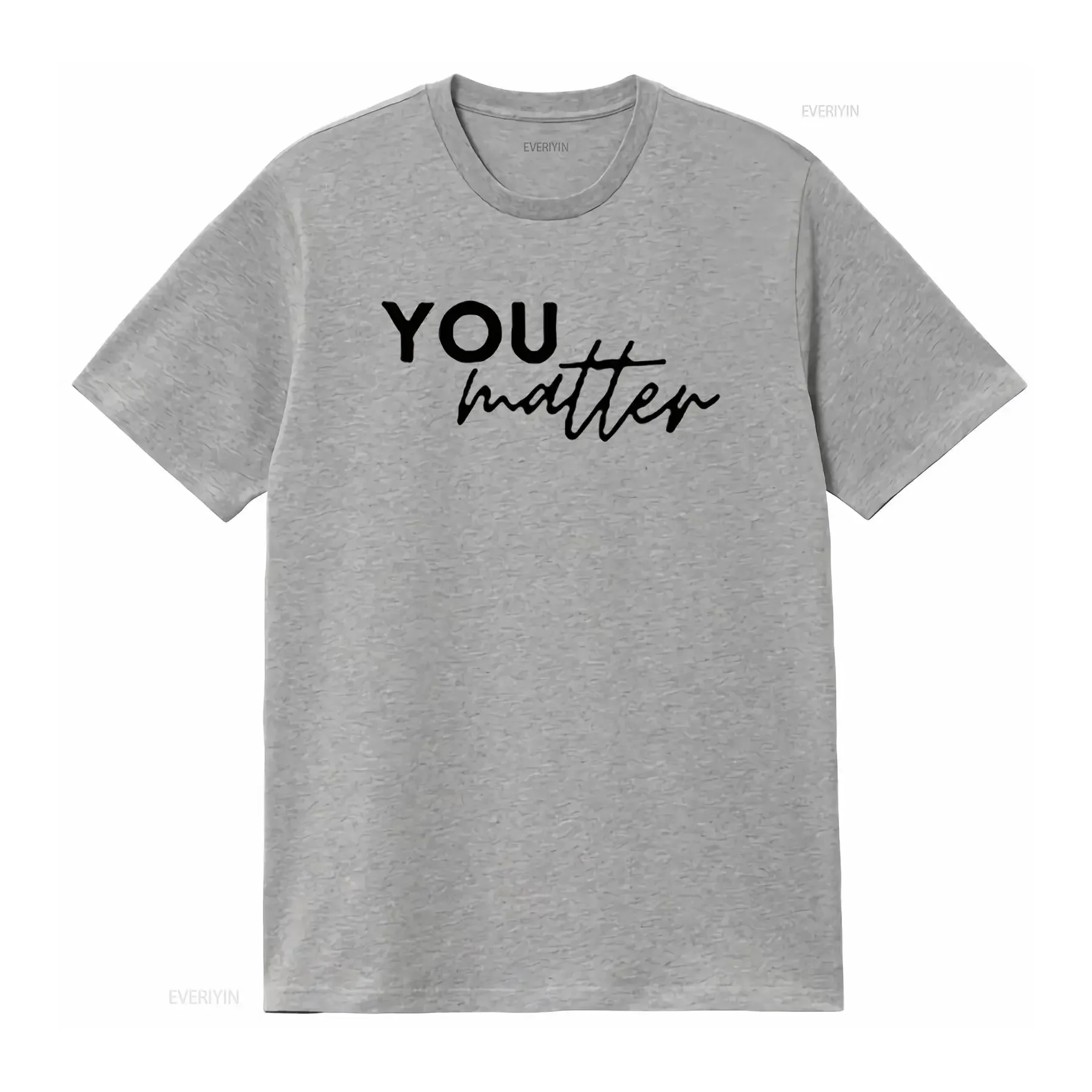 تي شيرت You Matter للصحة العقلية ملهم للسيدات أسود كبير عتيق مصمم ملابس قابلة للتنفس وناعمة ومتعددة الاستخدامات