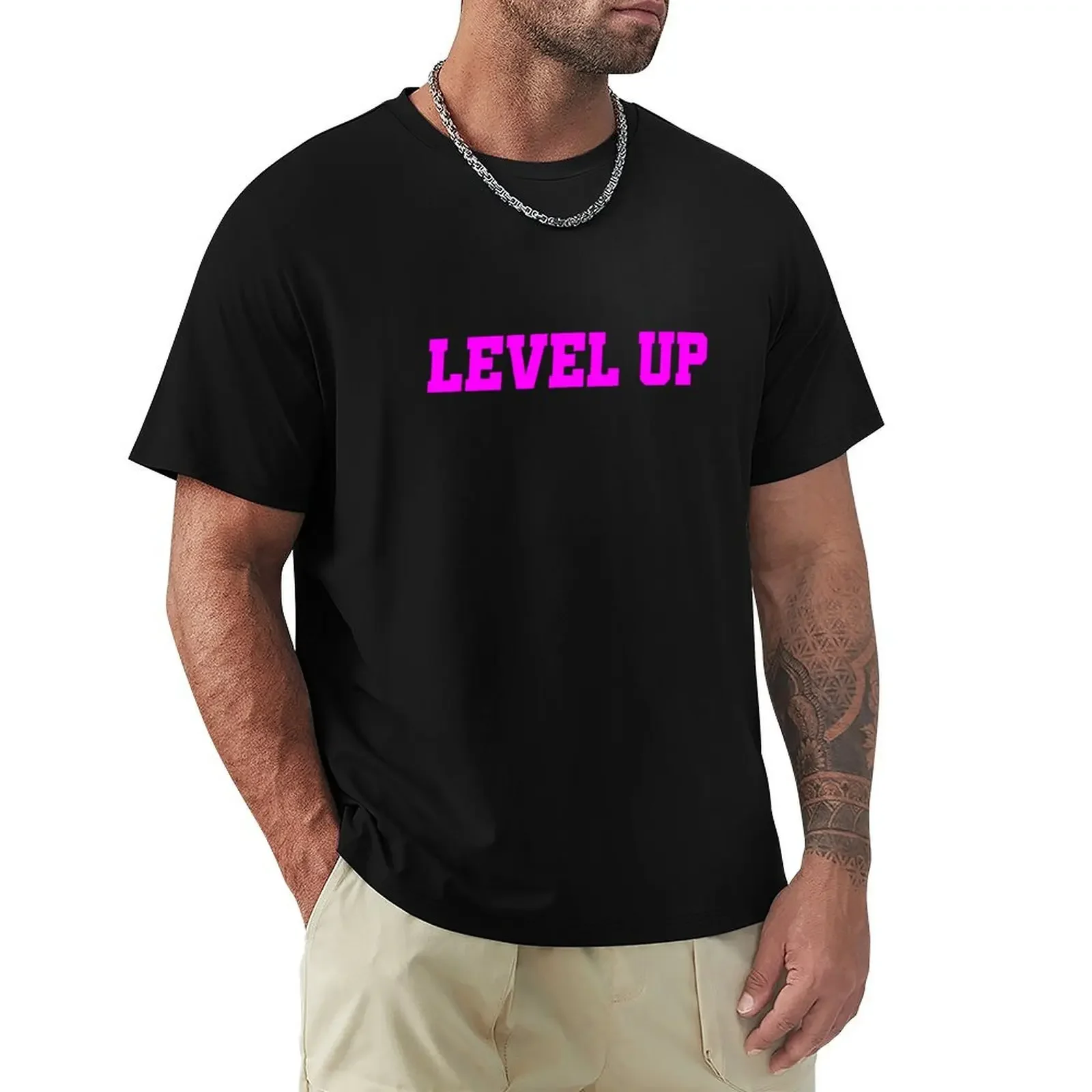 Level Up T-Shirt quick drying boys whites anime t shirts cute tops mens graphic t-shirts