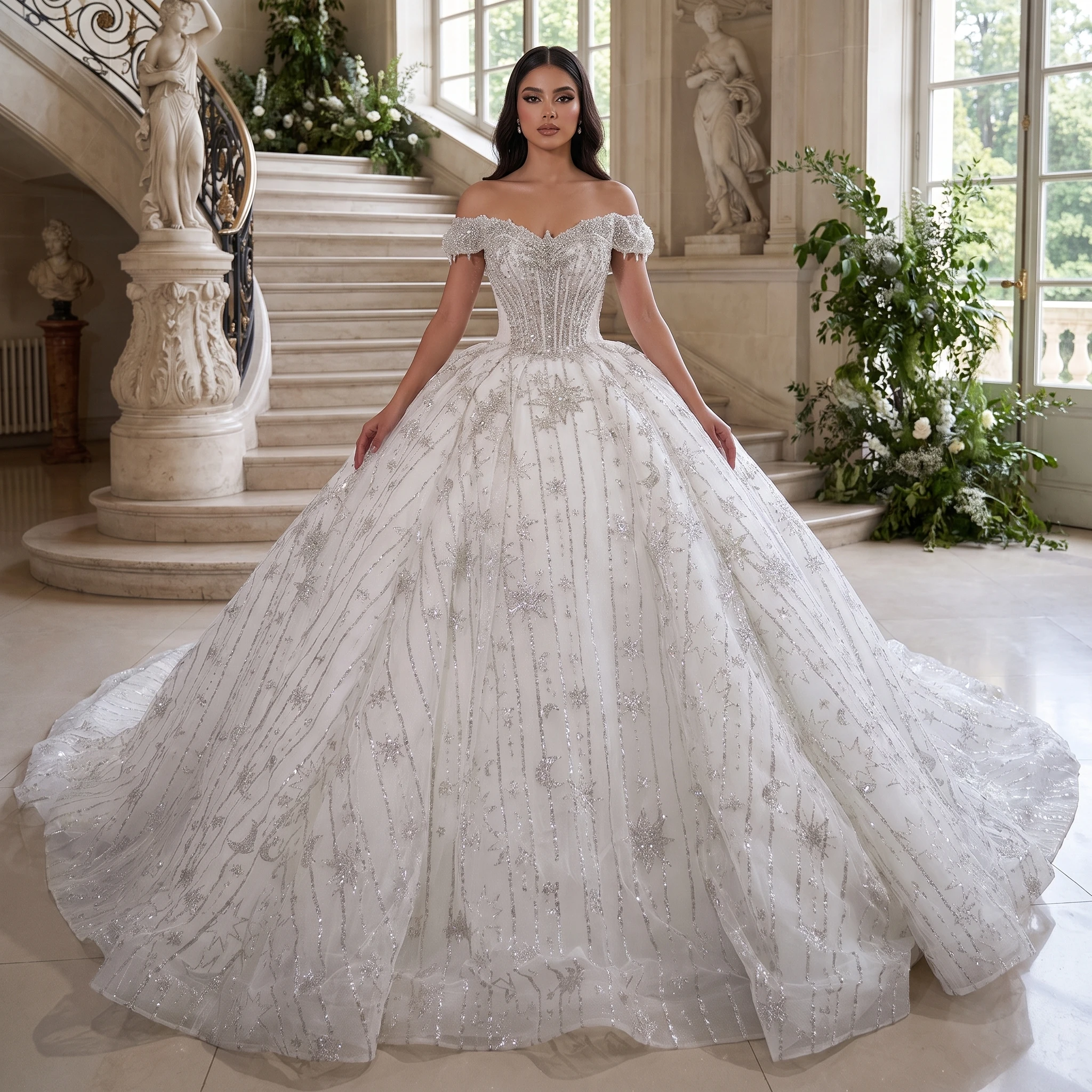 Customized Church Wedding Dress Sweetheart with Pearls Featuring Stunning Lace Ball Gown Bridal Dress vestidos de novia boda