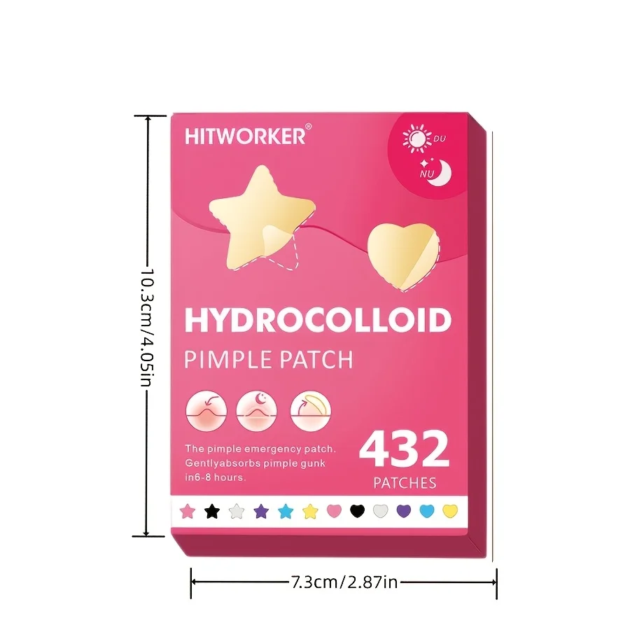 432 Pcs Acne Patches per Box, Star-Shaped Acne Patches, Concealing Patches, Suitable for All Skin Types, Unisex Skincare