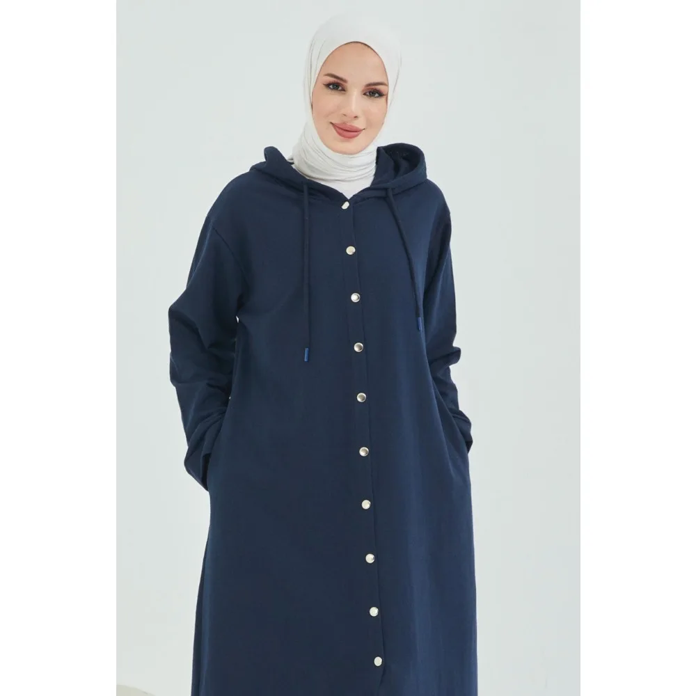 2023 New Autumn Winter Cotton Thermal Long-sleeved Abaya Hijab Dresses Kaftan Muslim Long Dress Islamic Clothing for Women Shirt