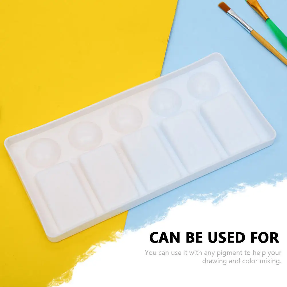 3Pcs Paint Mixing Trays Plastic Pallets Rectangle Pigment Color Mixer Plates for Home Outdoor Painting Pigment Mixing Tray