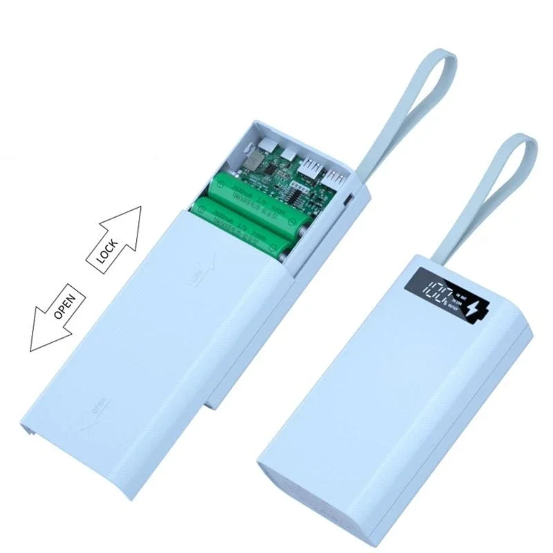 

Контейнер для батарей с 12 слотами, съемный держатель для чехла DIY для Shell 18650, двойной USB-держатель для батарей для чехла