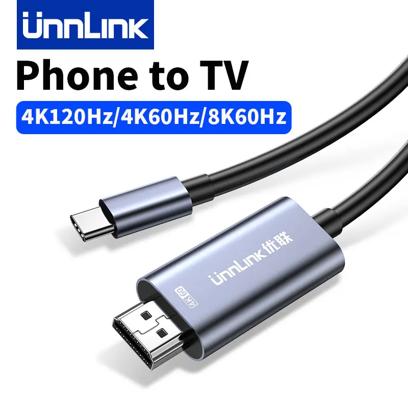 Unnlink USB C to HDMI Cable 8K 60Hz 4K 120Hz 4K 60Hz Phone to TV for Samsung Galaxy S8/9/10/20/21/23/24 Dex